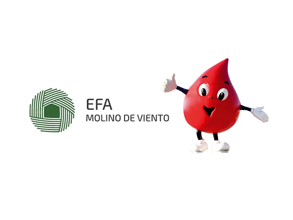 Logotipo donantes sangre alcazar y efa molinos de viento